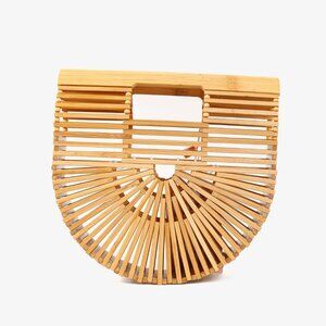 Cult Gaia Gaias Mini Ark Natural Tone Bamboo Structural Handbag